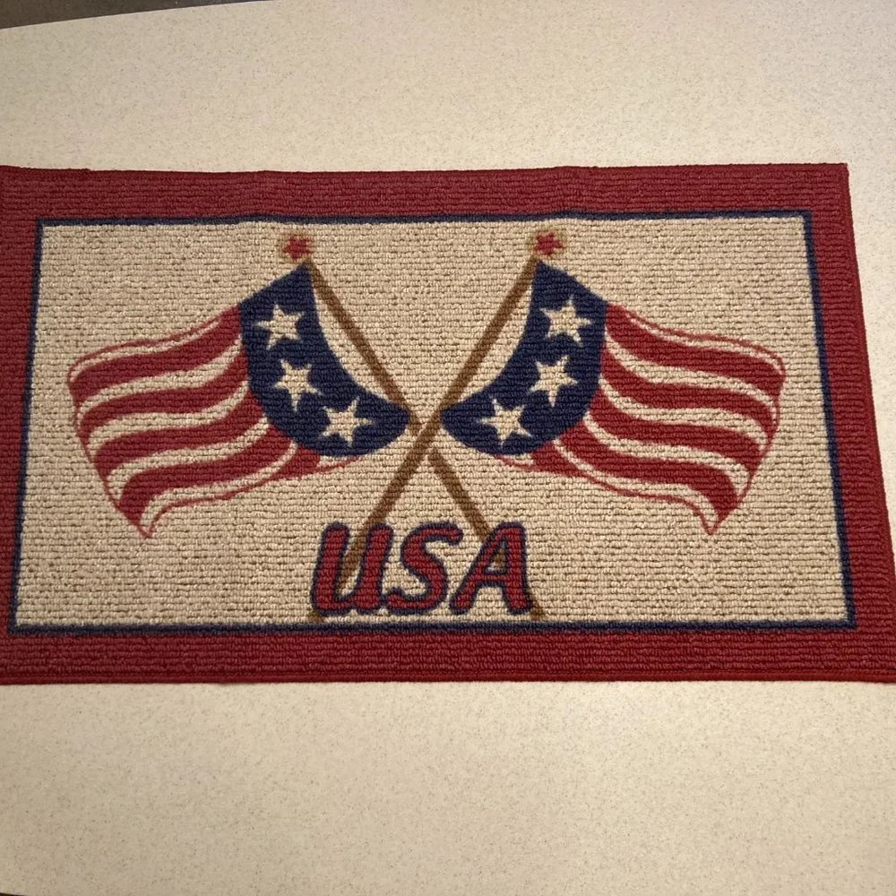 USA Door Mat Patriotic Flags NWOT
